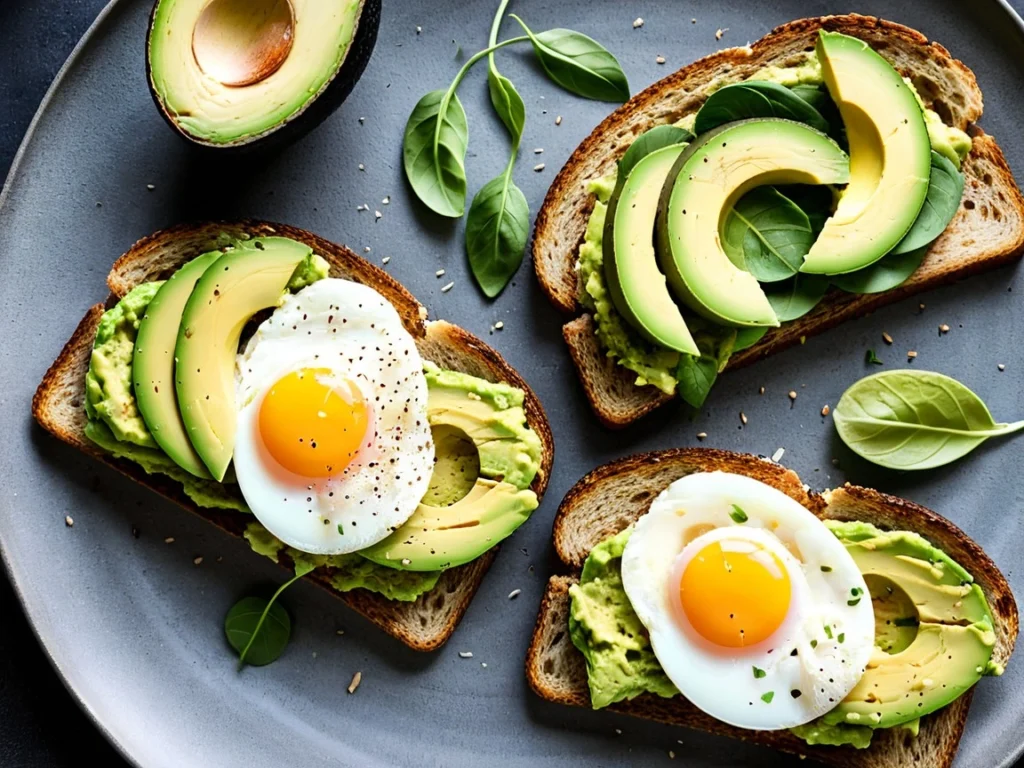 Toast with smashed avocado and a perfectly cooked poached egg on top