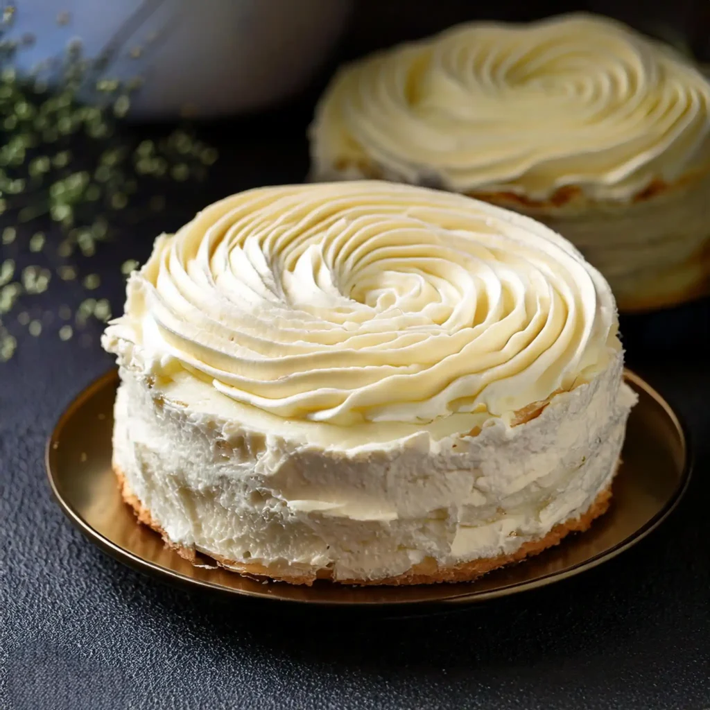 A piping bag filled with cream cheese frosting, ready to decorate cupcakes