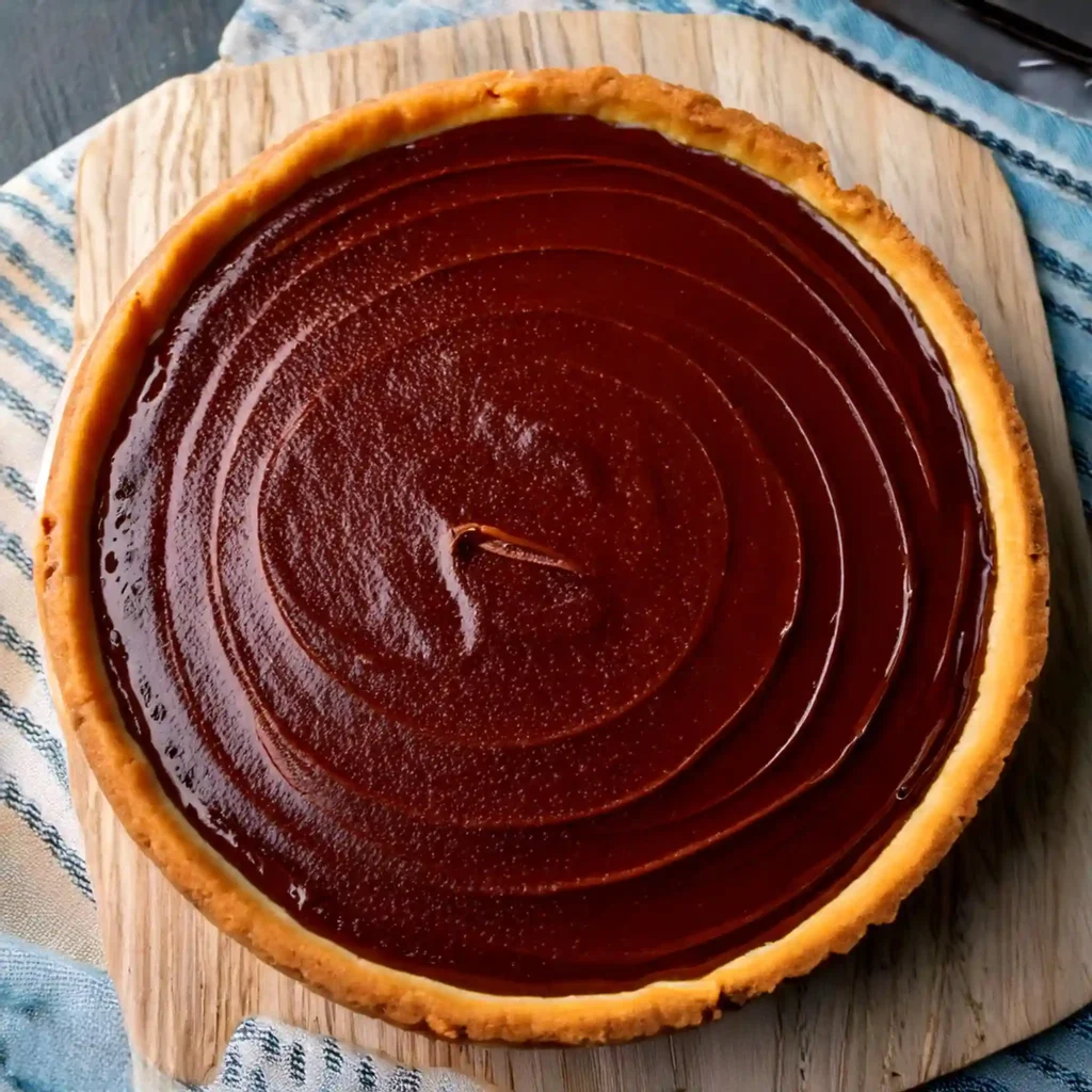 Rich chocolate ganache tart with a crisp, golden crust