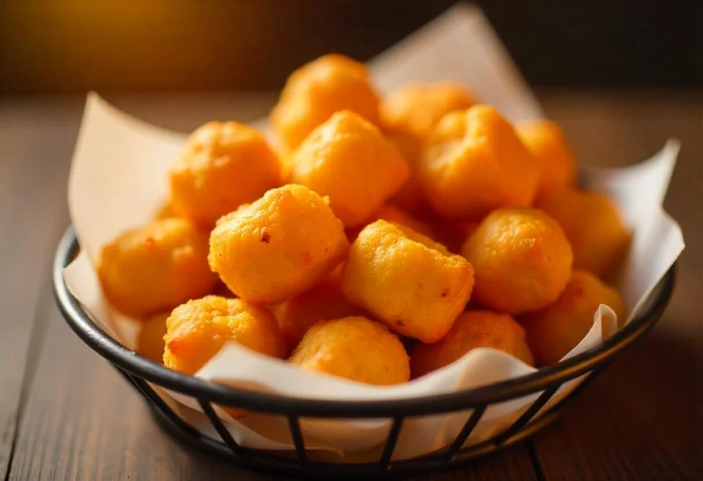 A basket of air-fried tater tots served hot and crispy